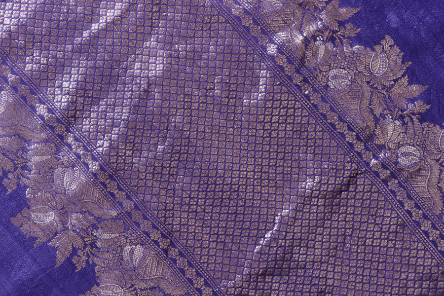 Violet Tussar Silk Banarasi Saree | Stuti Weaves