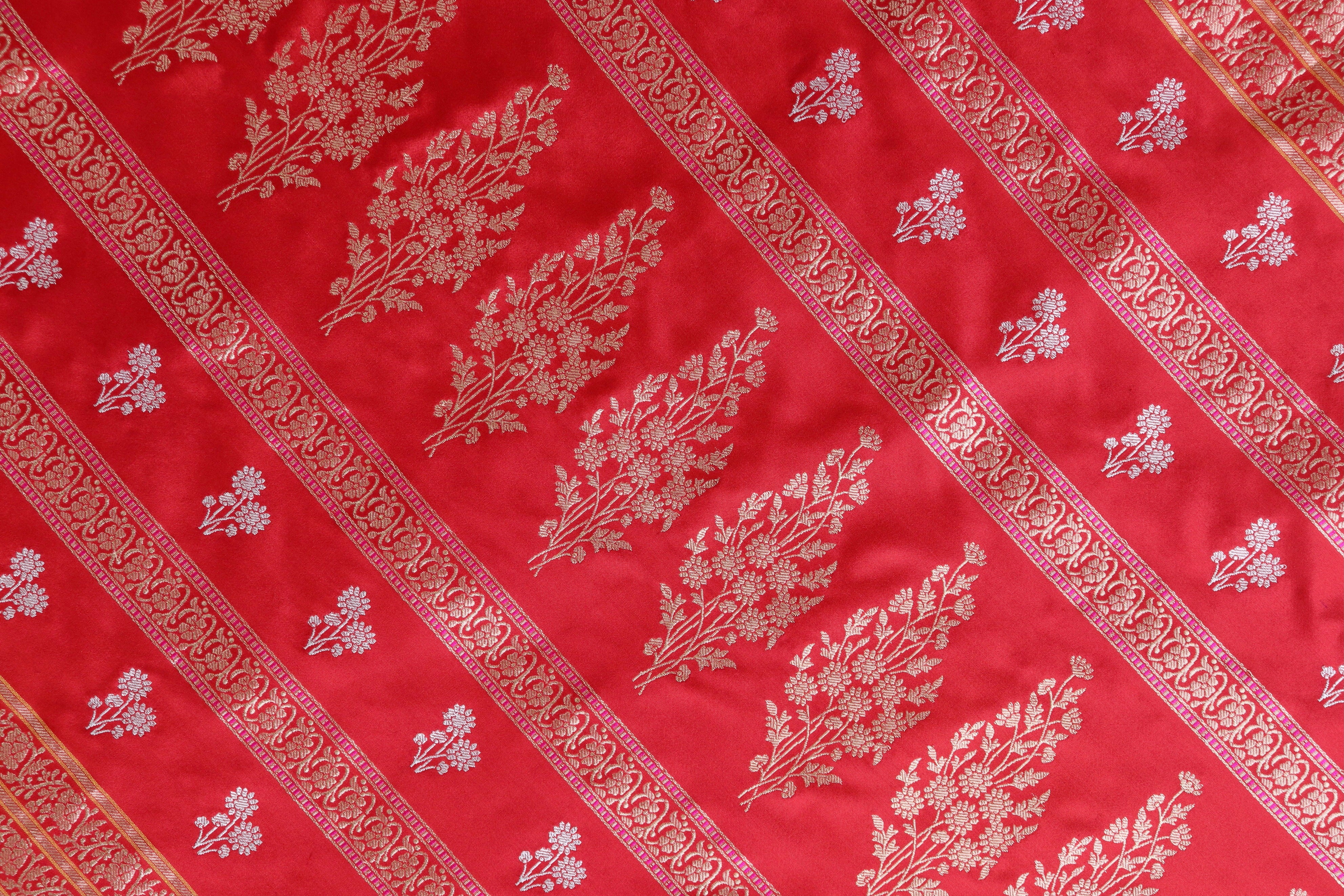 Classic Red Kadhua Motif Pure Silk Handloom Banarasi Saree