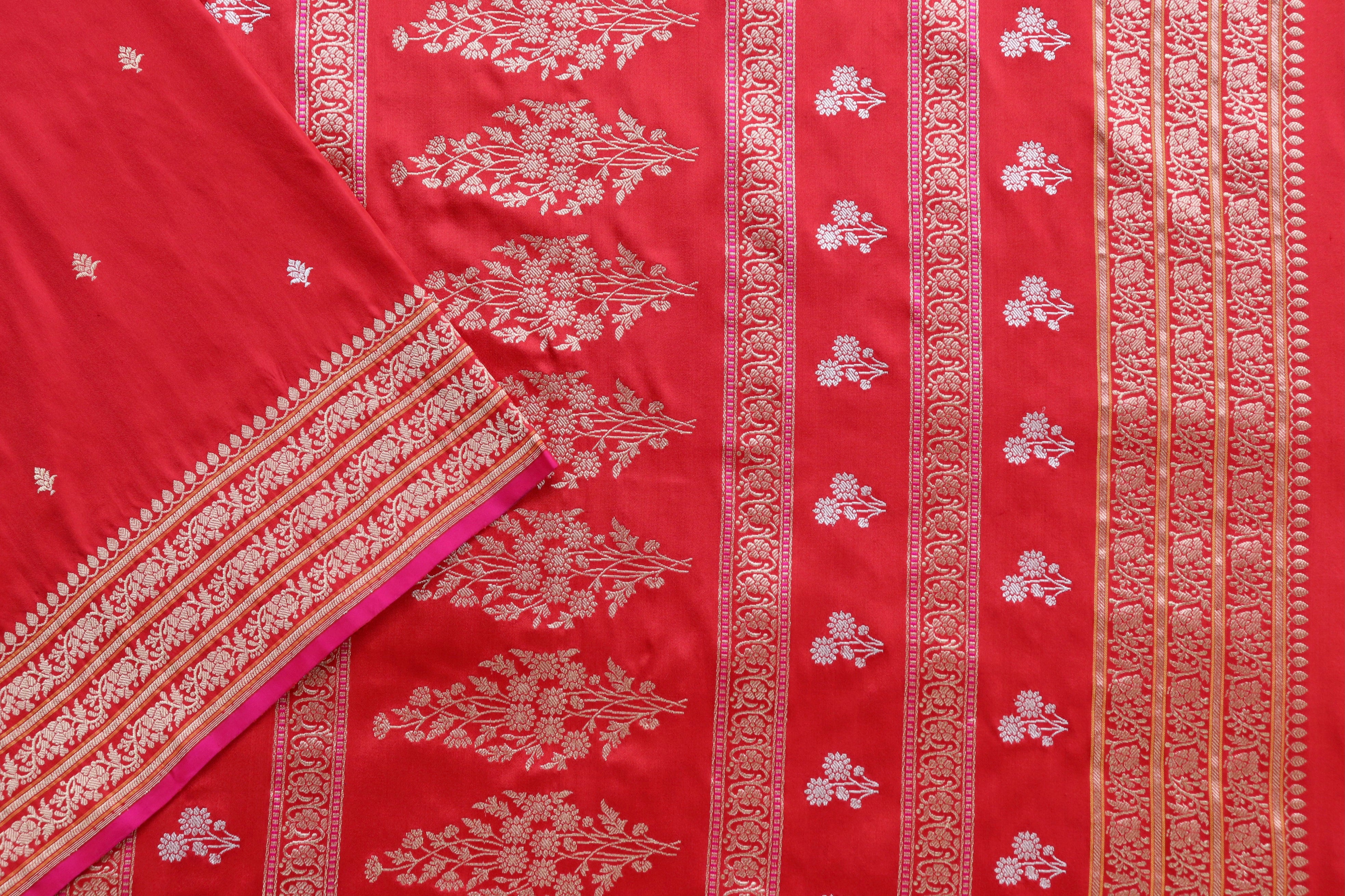 Classic Red Kadhua Motif Pure Silk Handloom Banarasi Saree