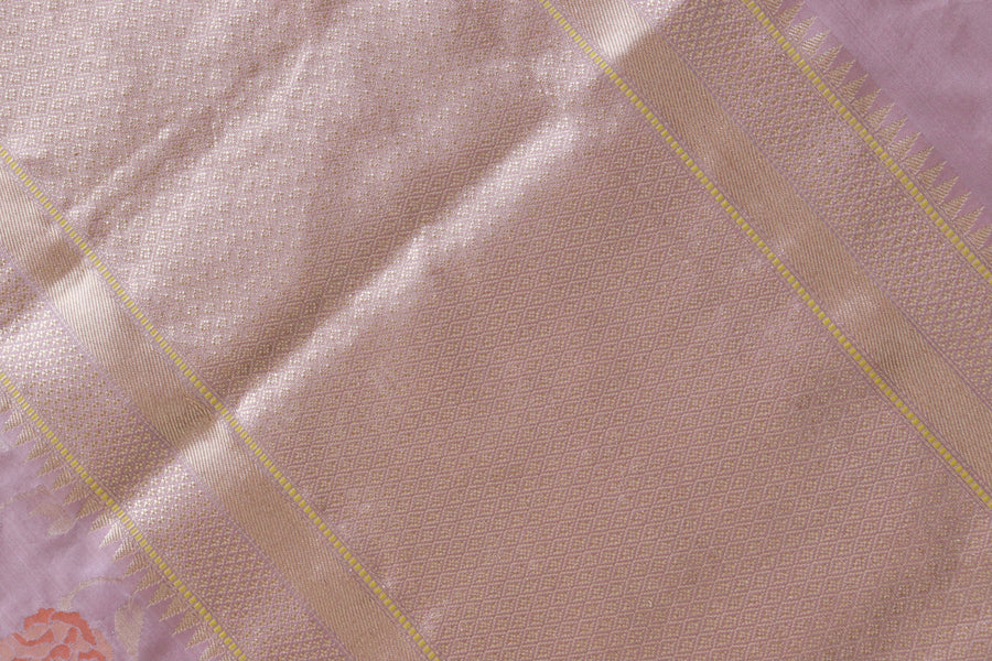 Pale Pink Kimkhab Pure Silk Banarasi Saree | Stuti Weaves