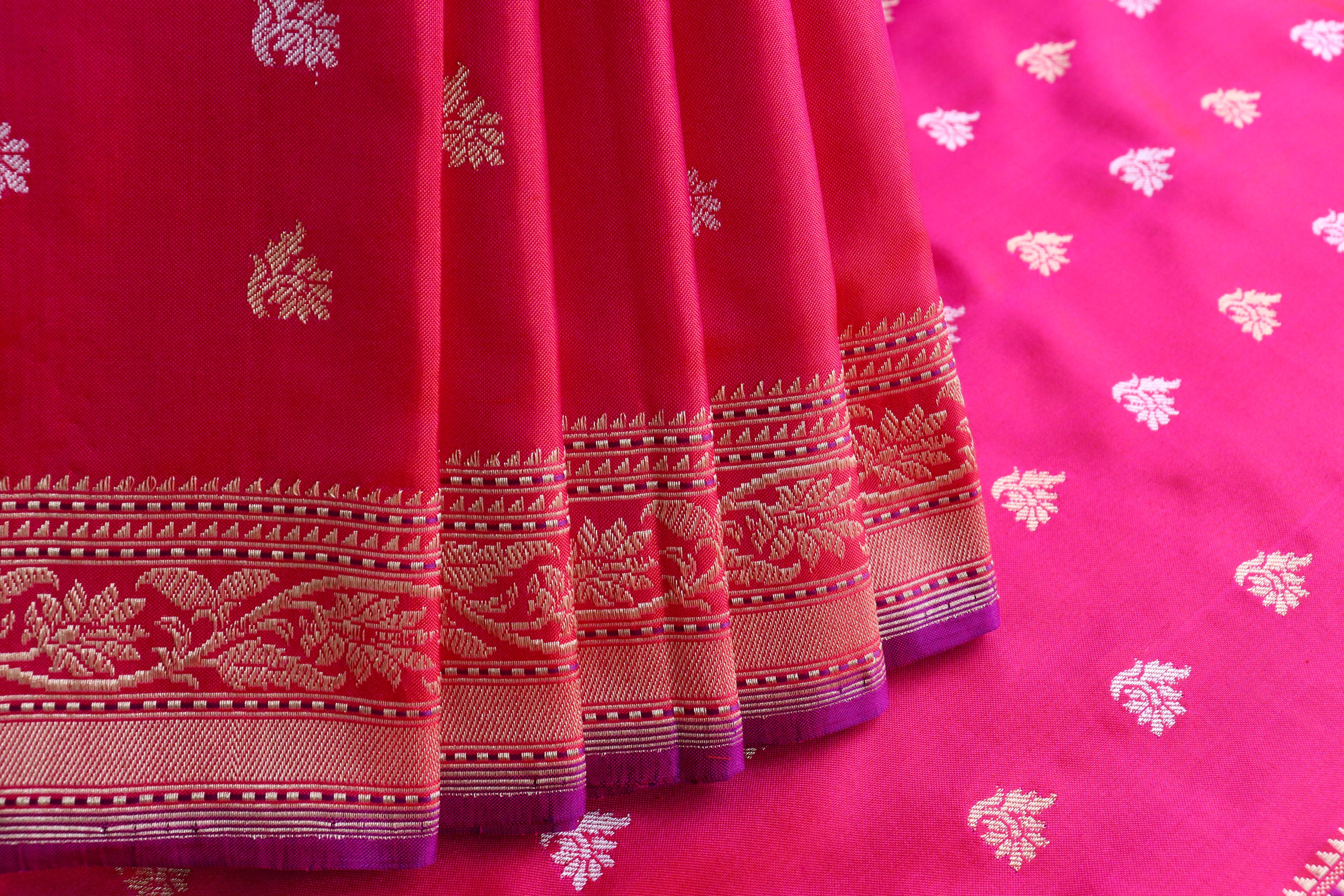 Rani Kadhua Motif Pure Silk Handloom Banarasi Saree