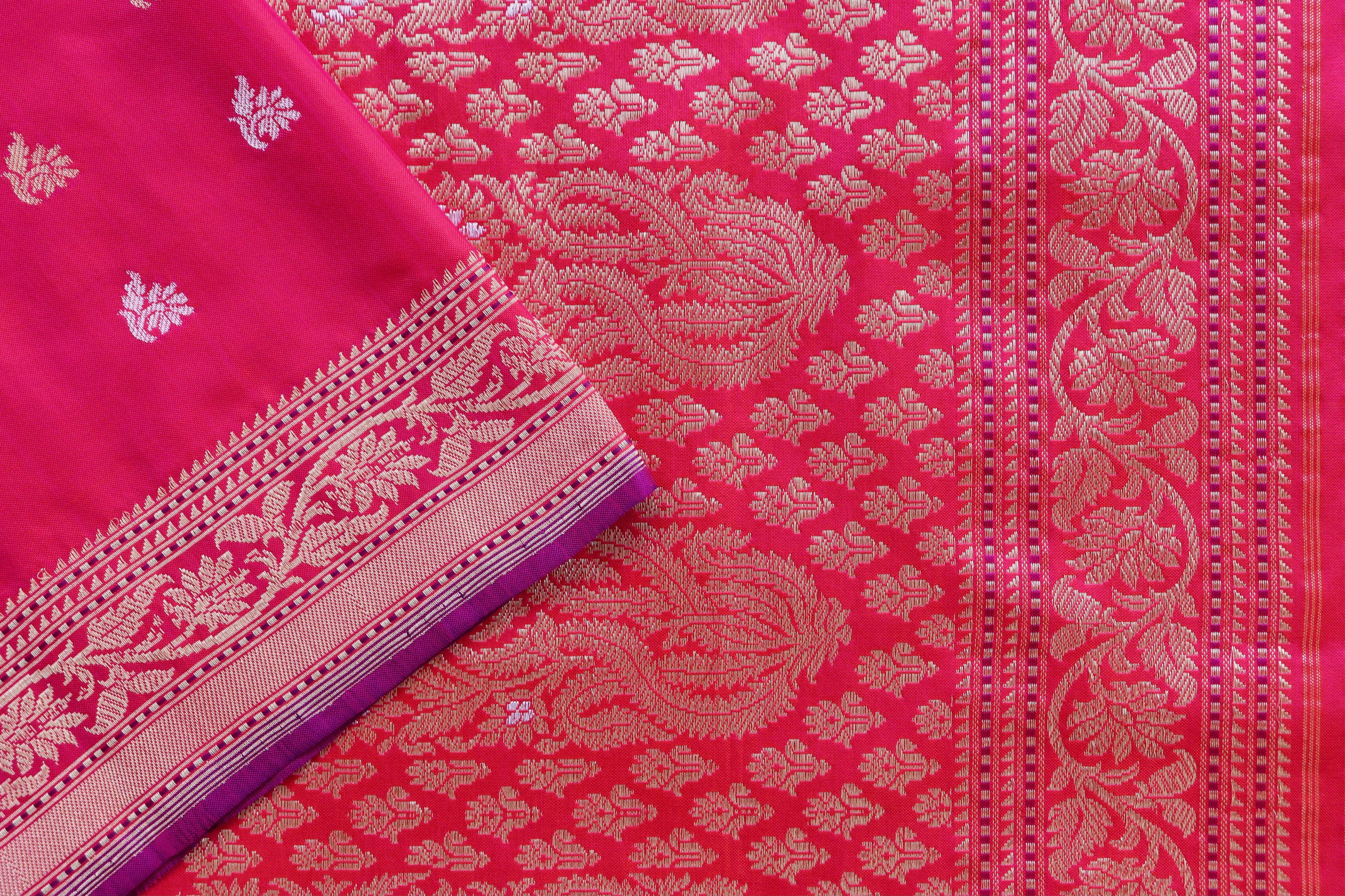 Rani Kadhua Motif Pure Silk Handloom Banarasi Saree