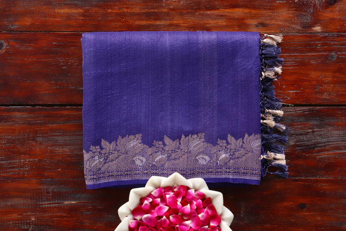 Violet Tussar Silk Banarasi Saree | Stuti Weaves