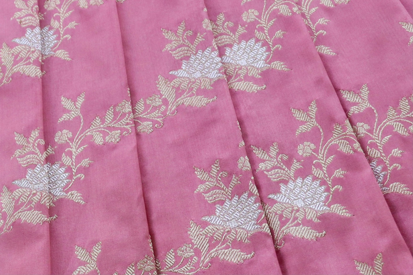 Blush Soft Jamal Jangla Pure Silk Handloom Banarasi Saree