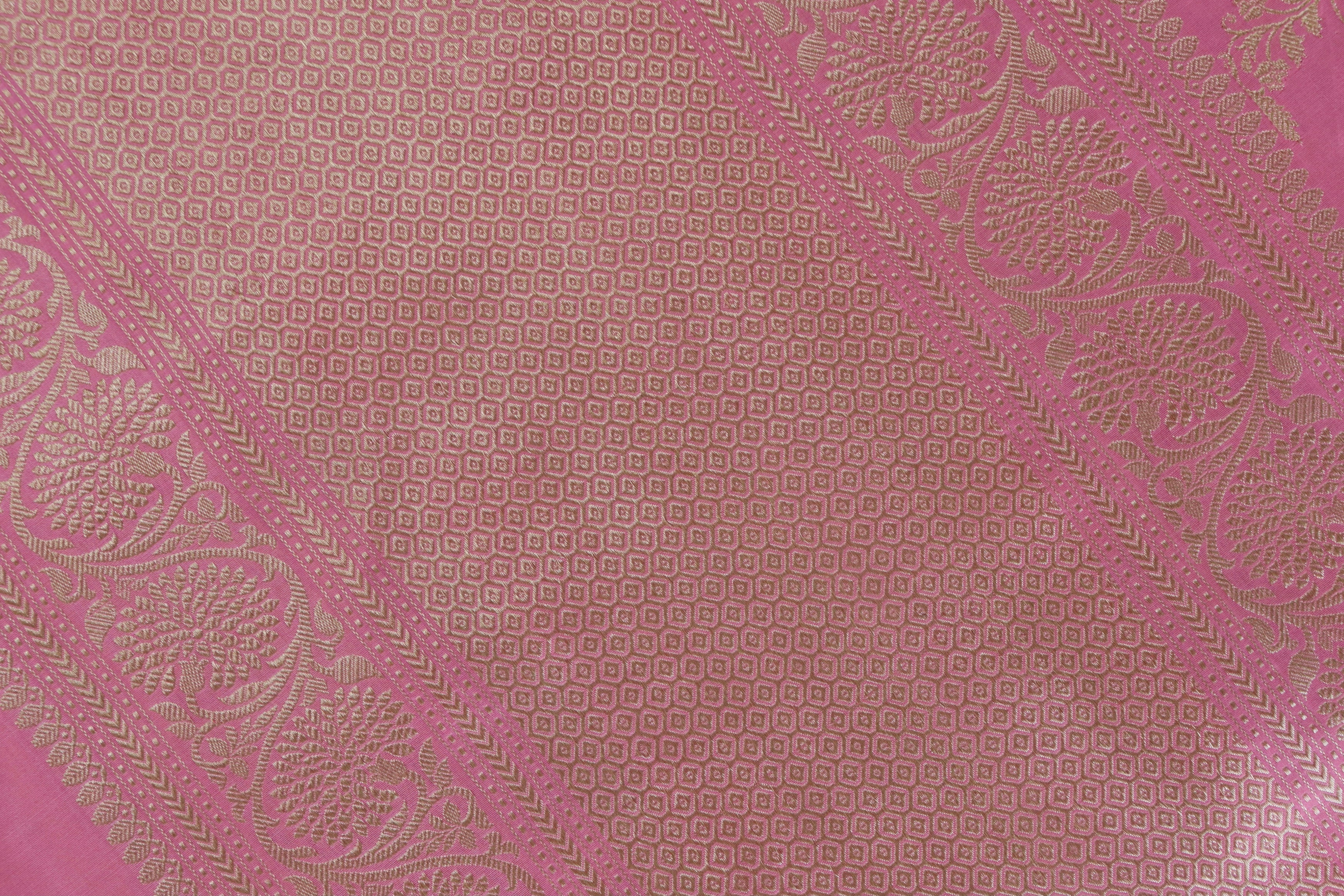 Blush Soft Jamal Jangla Pure Silk Handloom Banarasi Saree
