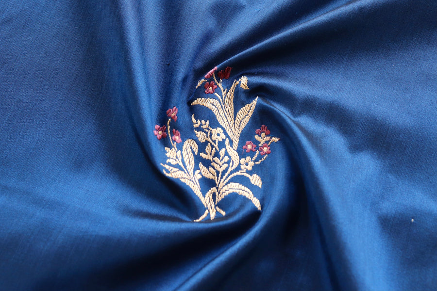 Deep Blue Alfi Pure Silk Handloom Banarasi Saree