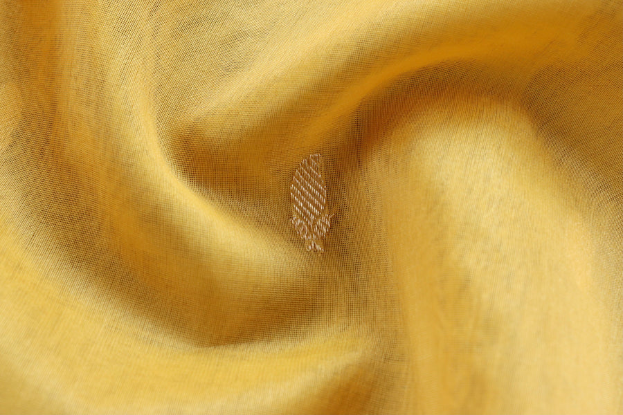 Yellow Kairy Kuniya Pure Kora Silk Handloom Banarasi Saree