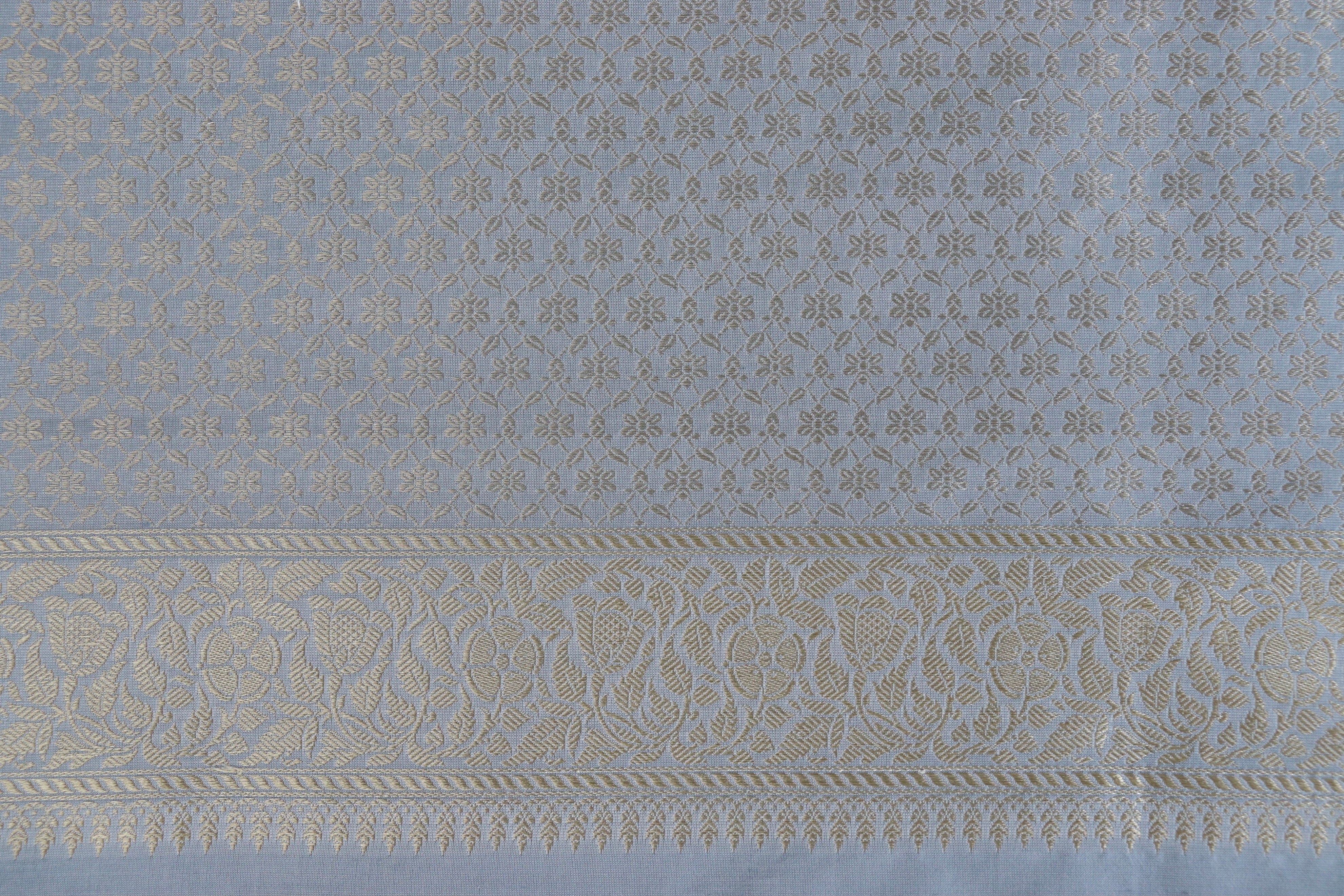 Grey Parizaat Motif Pure Silk Handloom Saree