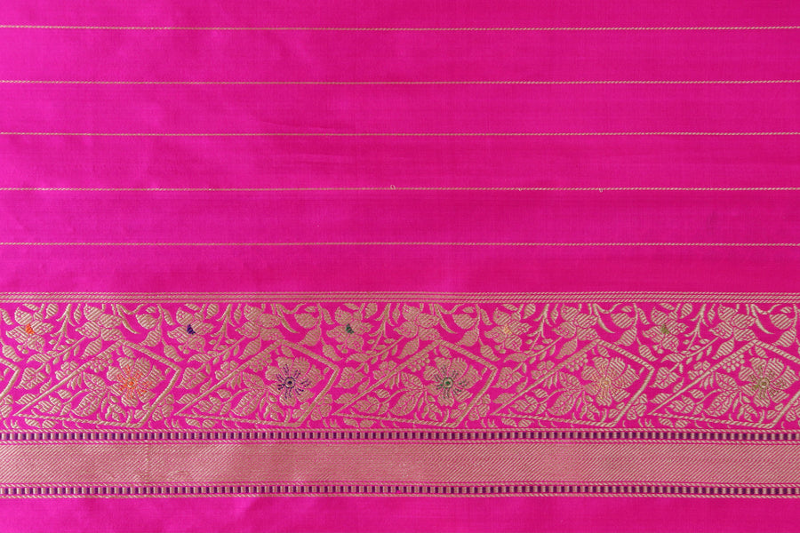 Pink Kairy Pure Silk Banarasi Saree | Stuti Weaves