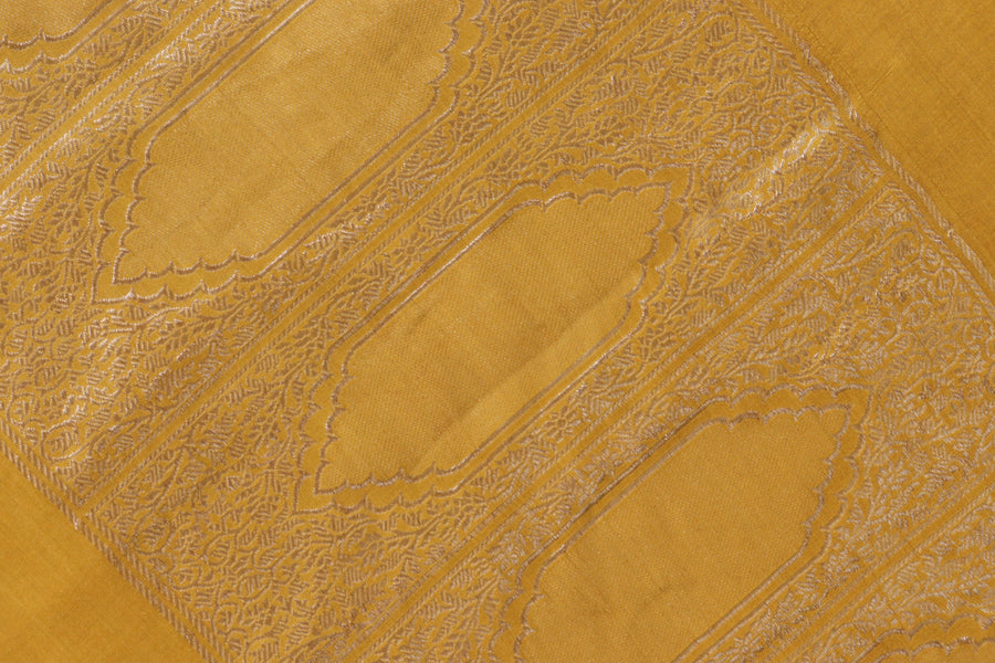 Yellow Kadhua Motif Munga Silk Handloom Saree