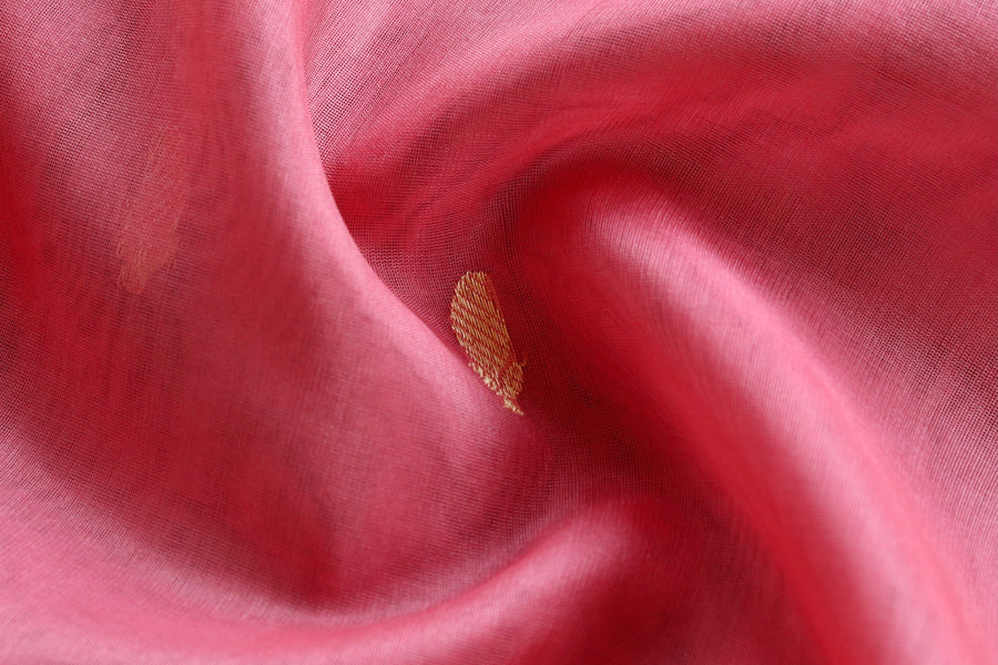 Pink Kairy Kuniya Pure Kora Silk Handloom Banarasi Saree