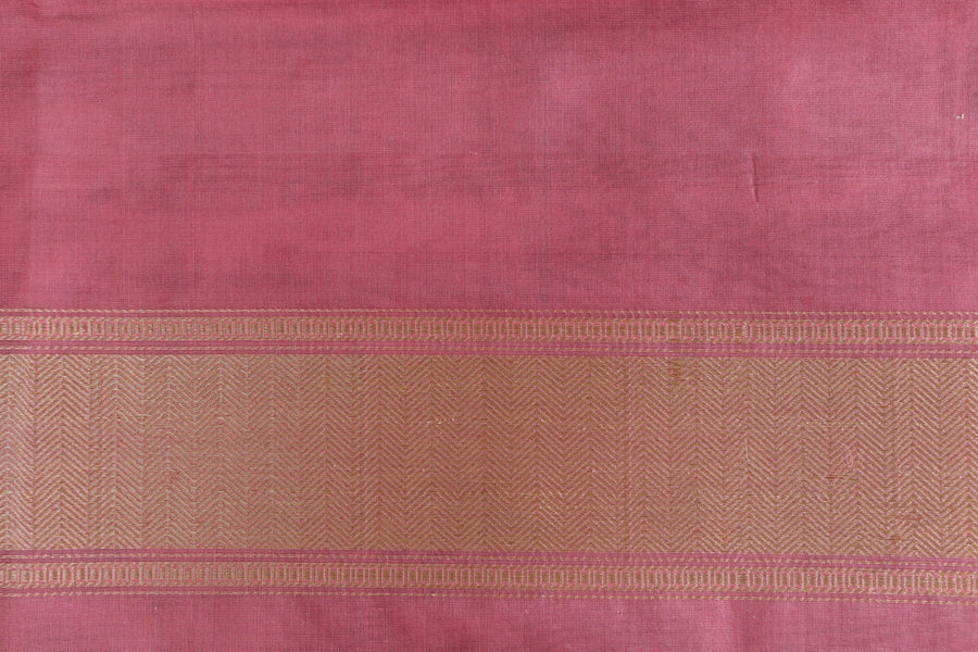 Pink Kairy Kuniya Pure Kora Silk Handloom Banarasi Saree