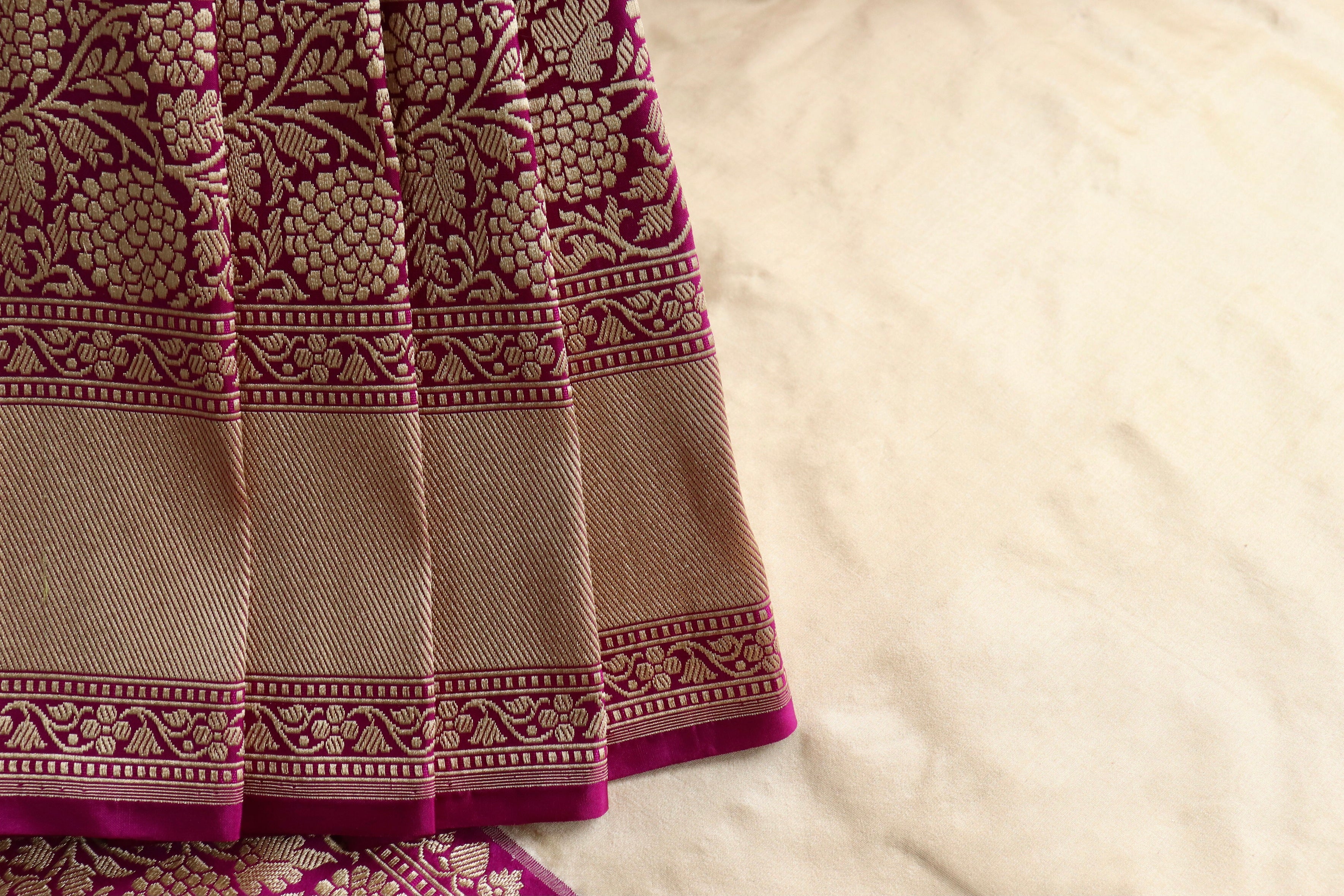 Ivory Kadhua Pure Katan Silk Handloom Banarasi Saree