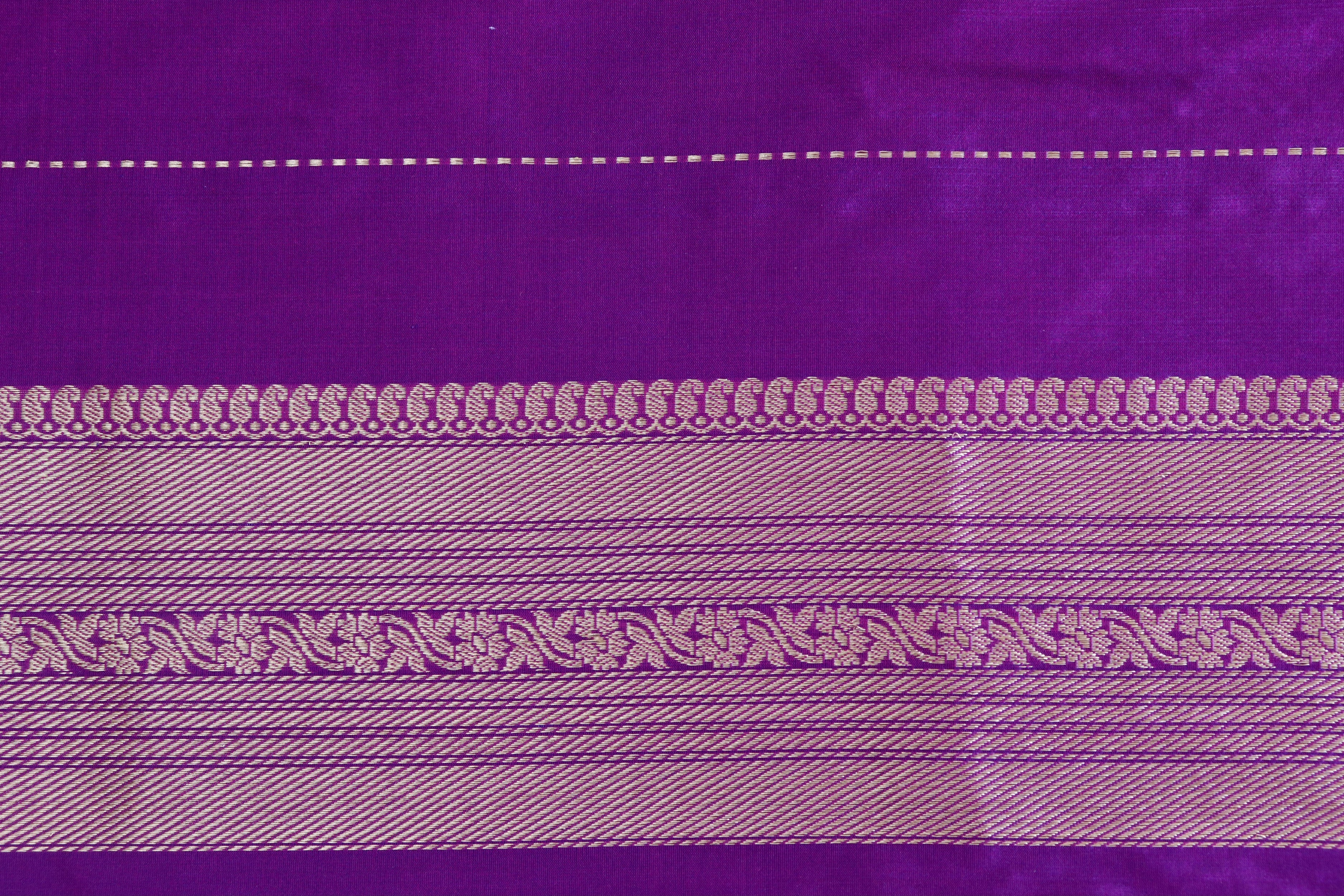Purple Aada Jangla Pure Katan Silk Banarasi Saree