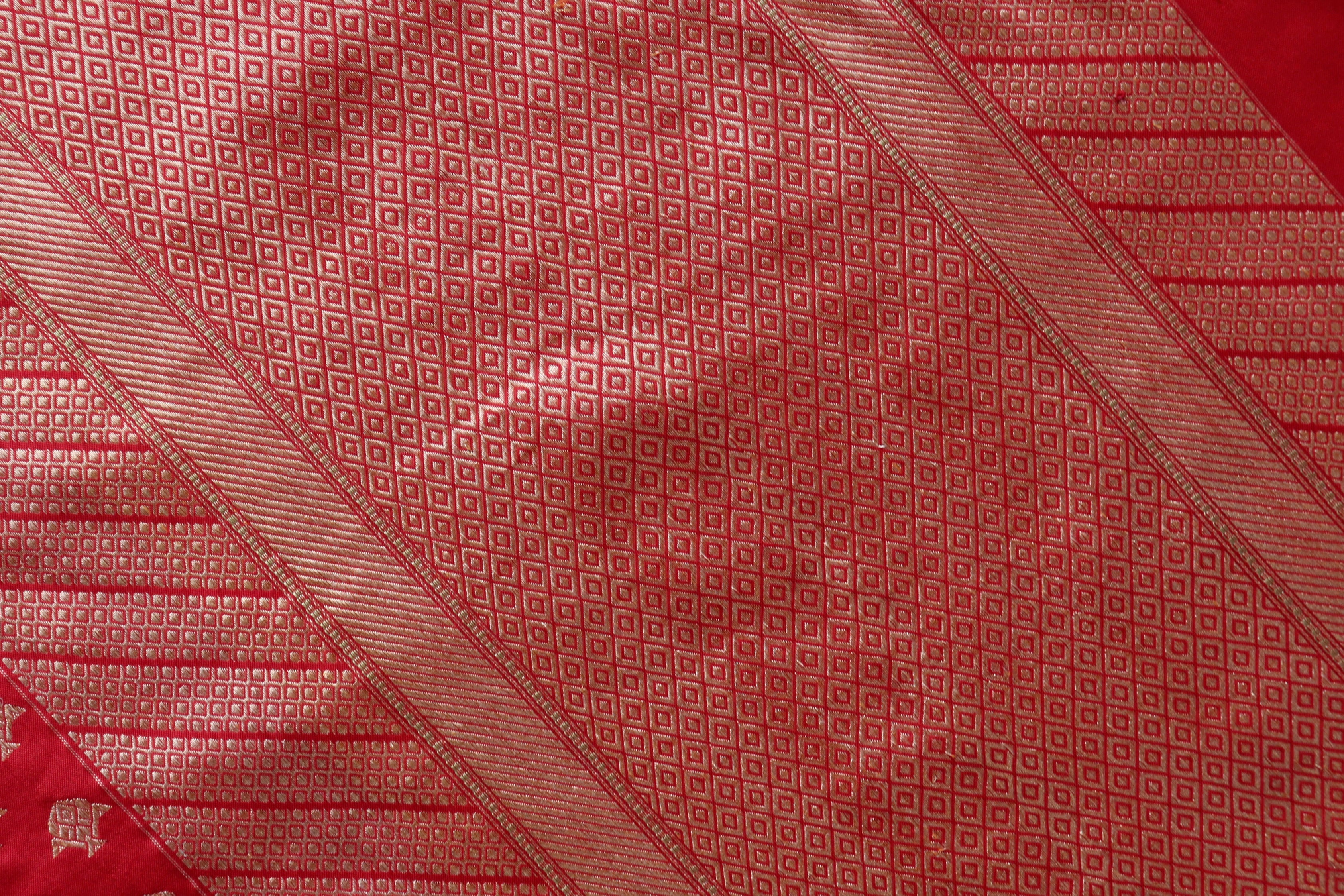 Rakhtambari Matsya Buti Pure Zari Silk Saree