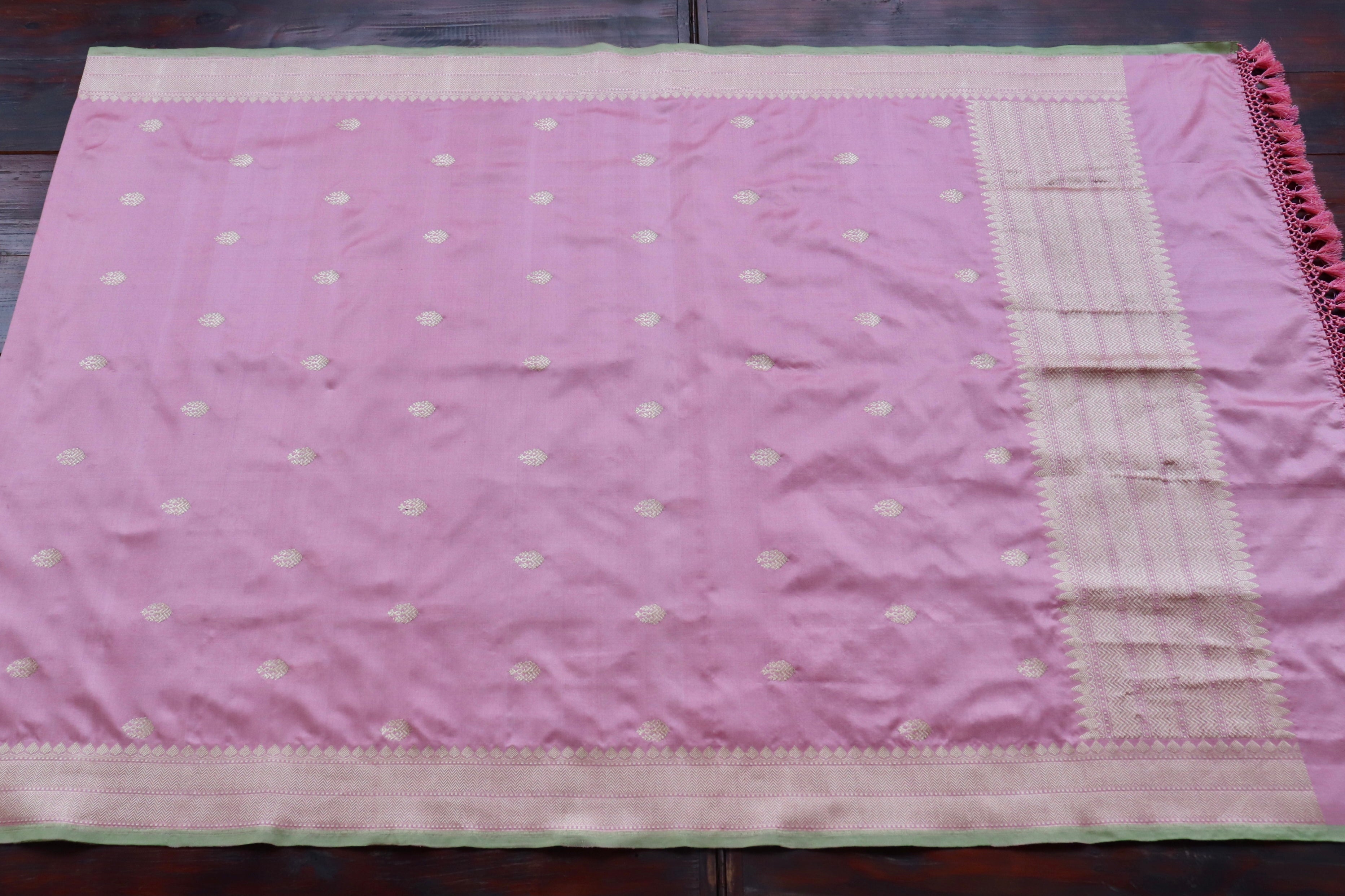 Blush Pink Motif Pure Silk Handloom Banarasi Dupatta