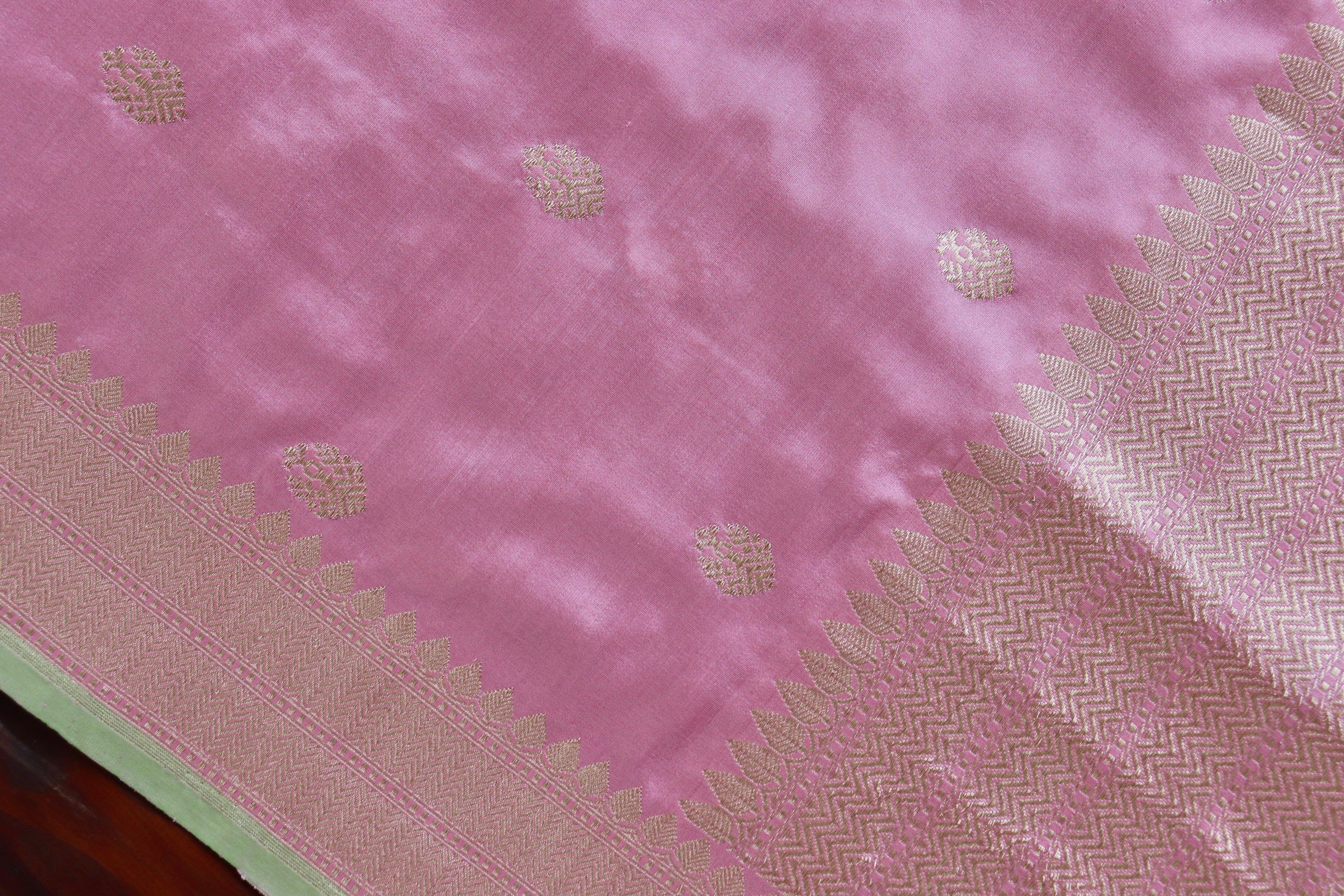 Blush Pink Motif Pure Silk Handloom Banarasi Dupatta