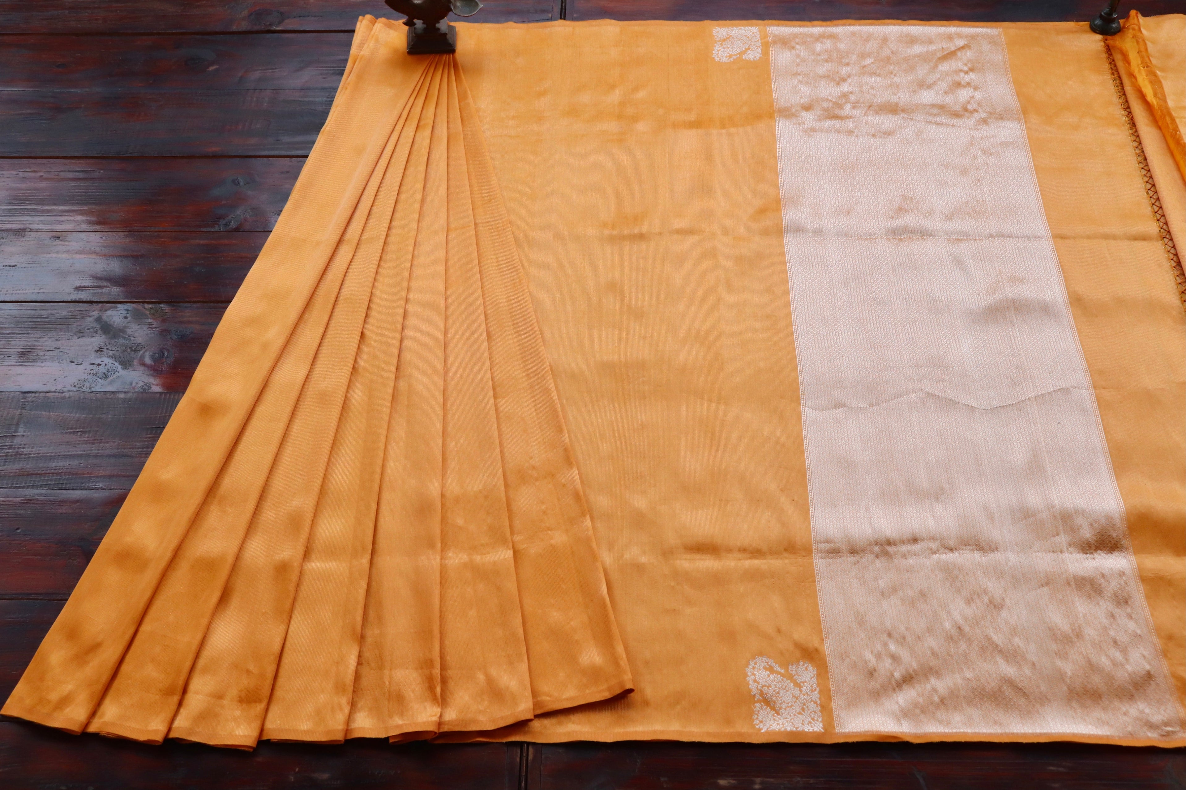 Turmeric Yellow Tissue Silk Banarasi Handwoven Saree