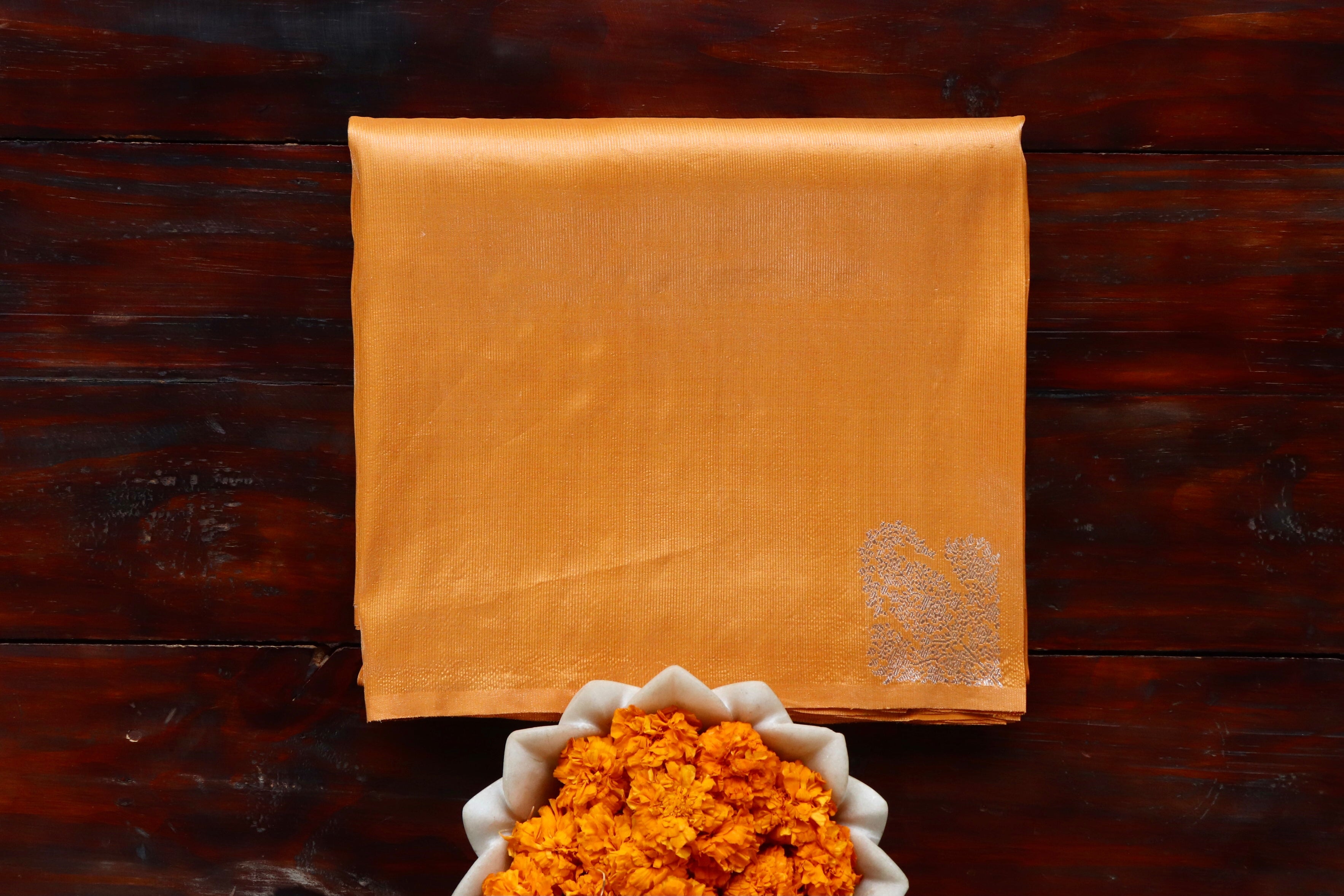 Turmeric Yellow Tissue Silk Banarasi Handwoven Saree