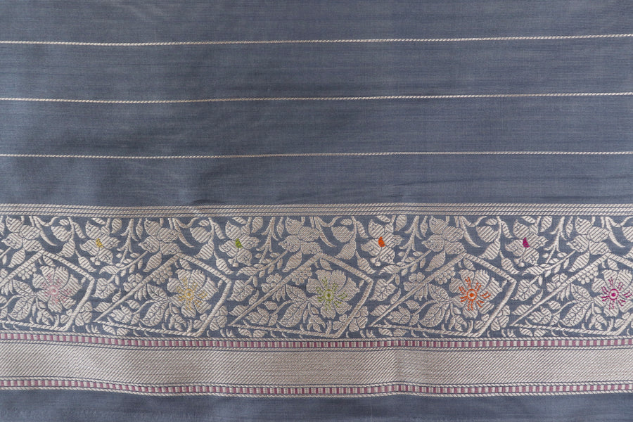 Grey Kairy Pure Silk Handloom Banarasi Saree (Copy)