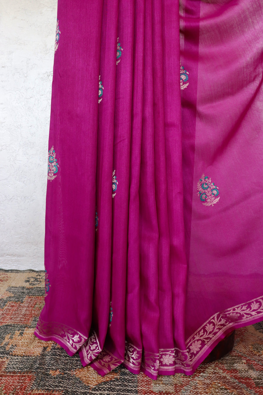Purple Kadhua Motif Munga Silk Handloom Saree