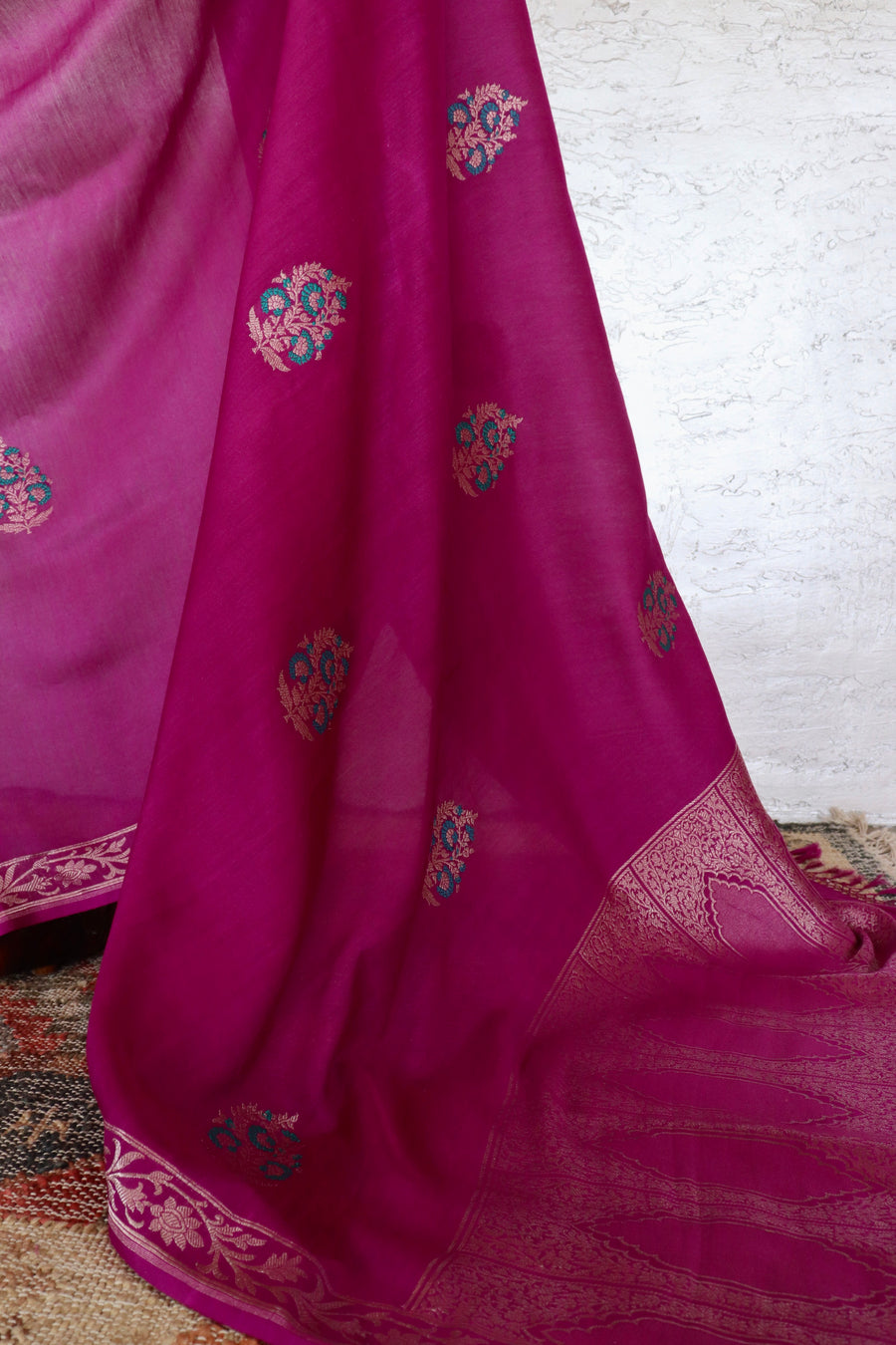 Purple Kadhua Motif Munga Silk Handloom Saree