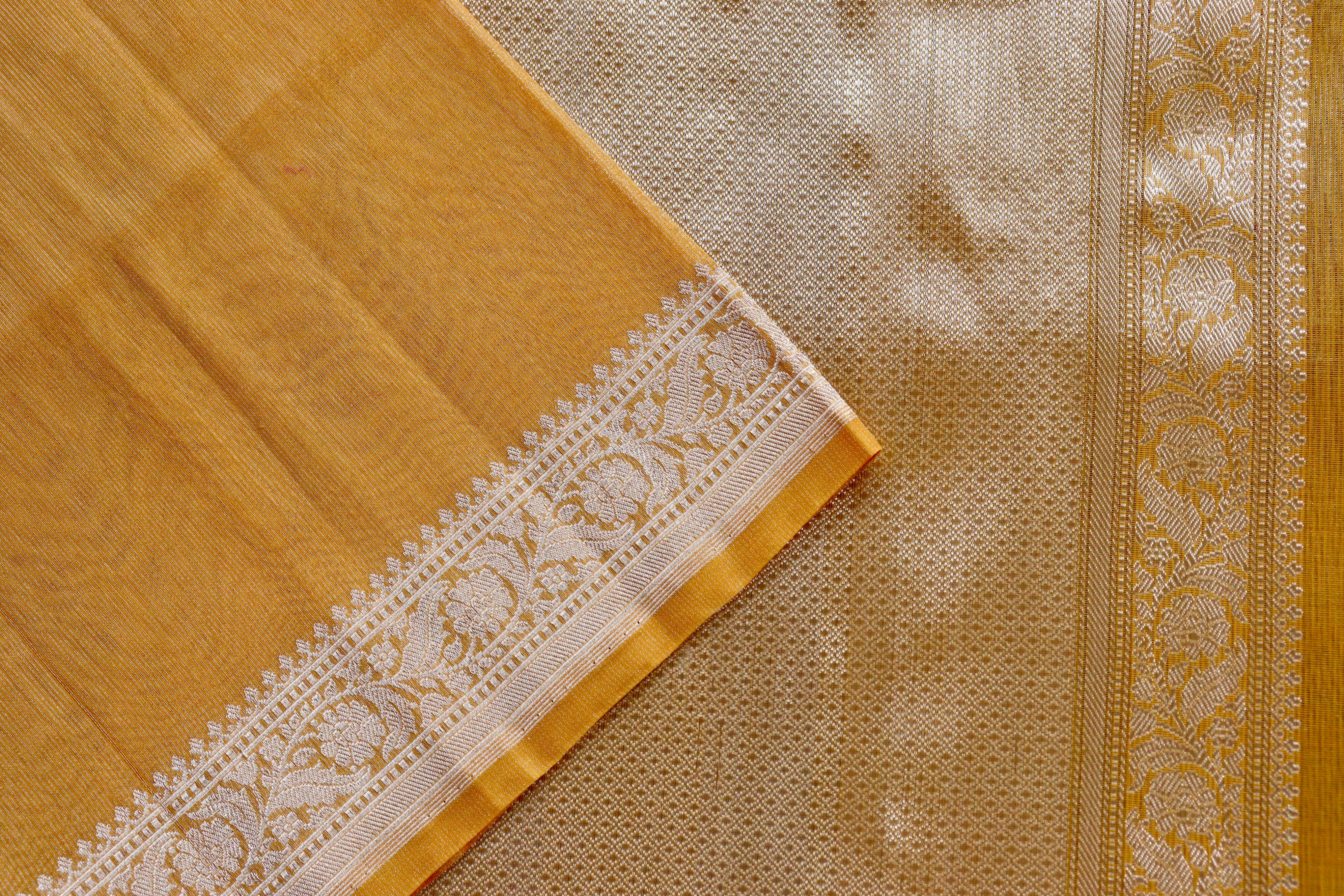 Gold Yellow Kuniya Cotton Handloom Saree