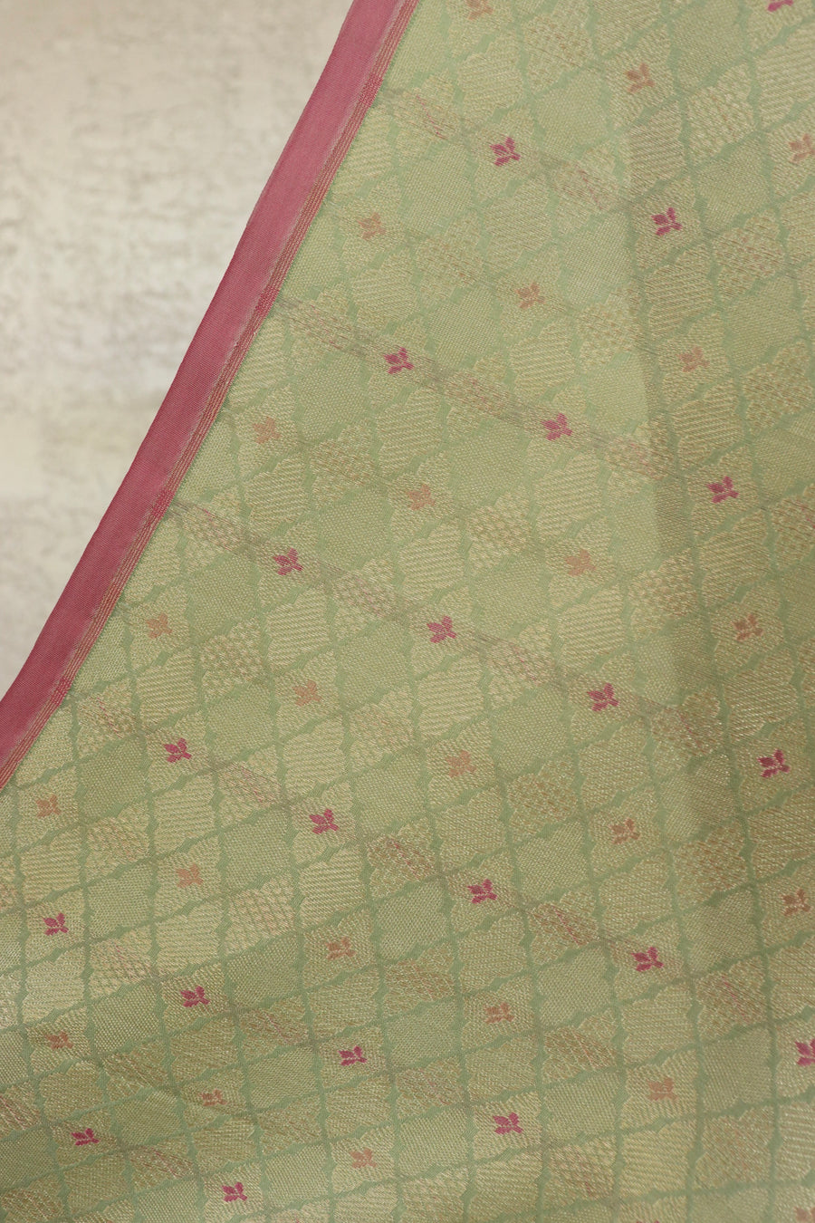 Aquamarine Meenadar Tanchoi Pure Silk Handloom Banarasi Saree