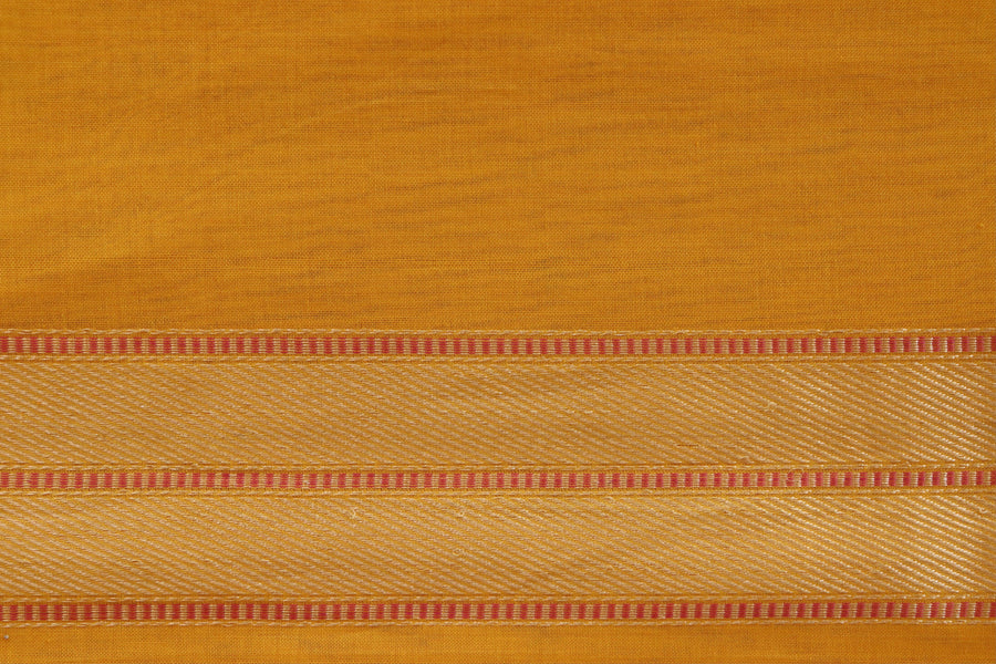 Yellow Cotton Kadhua Motif Banarasi Handloom Saree