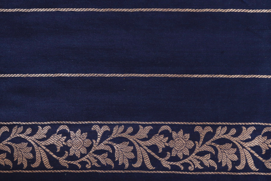 Navy Kadhua Motif Munga Silk Handloom Saree