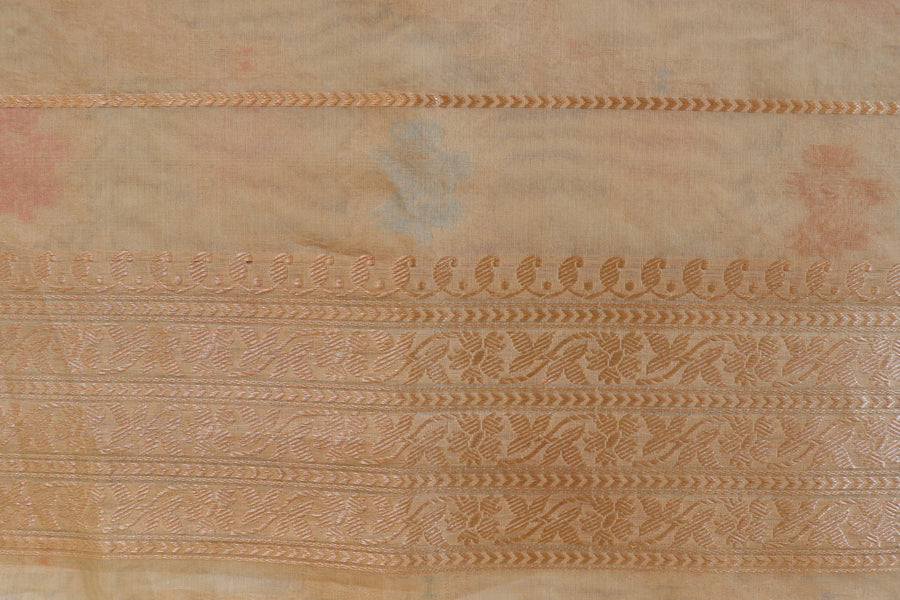 Ivory Kadhua Kora Jangla Handwoven Saree
