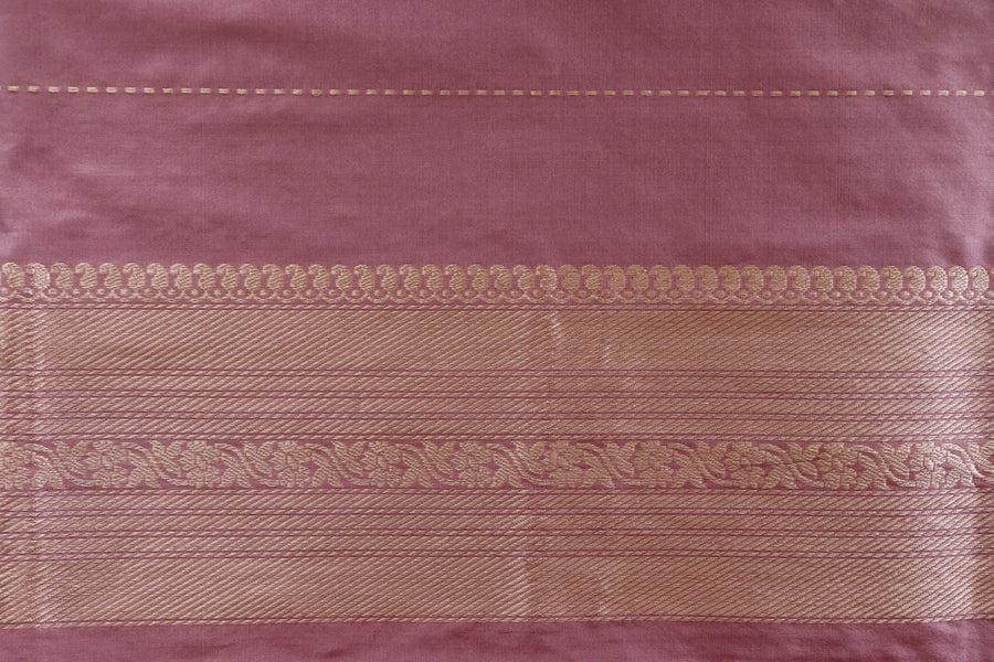 Lavender Aada Jangla Pure Katan Silk Banarasi Saree