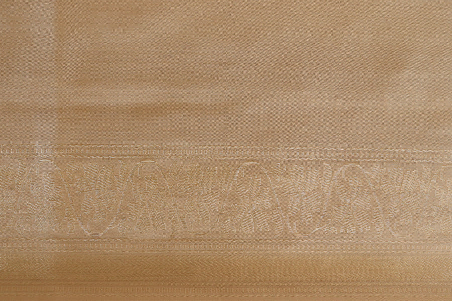 Beige Guldasta Motif Pure Katan Silk Handloom Saree