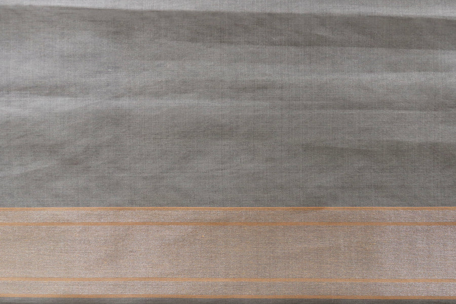 Grey With Multi Colour Flowers Pure Kora Silk Handloom Banarasi Saree