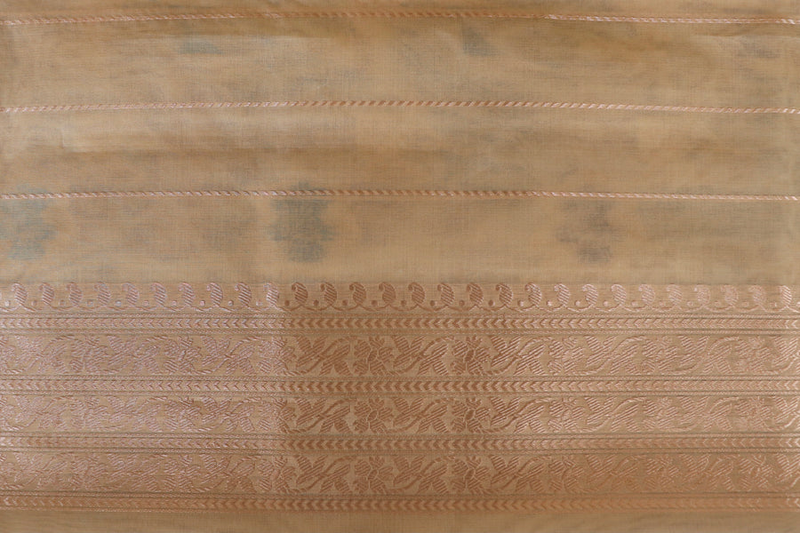 Ivory Kadhua Kora Jangla Handwoven Saree