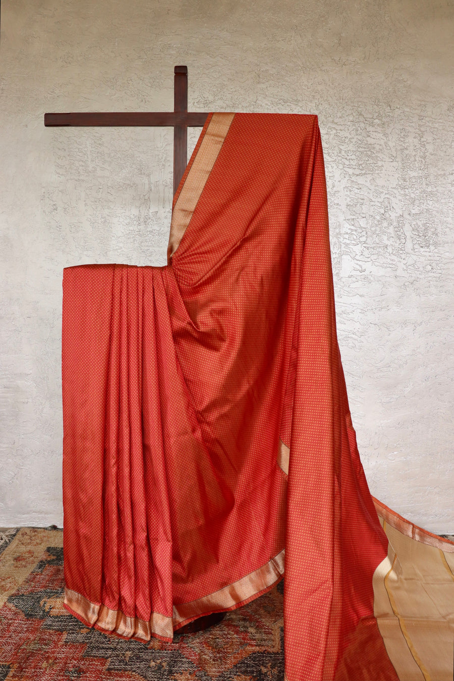 Yellow & Red Do Rukhi Resham Banarasi Tanchoi Silk | Stuti Weaves