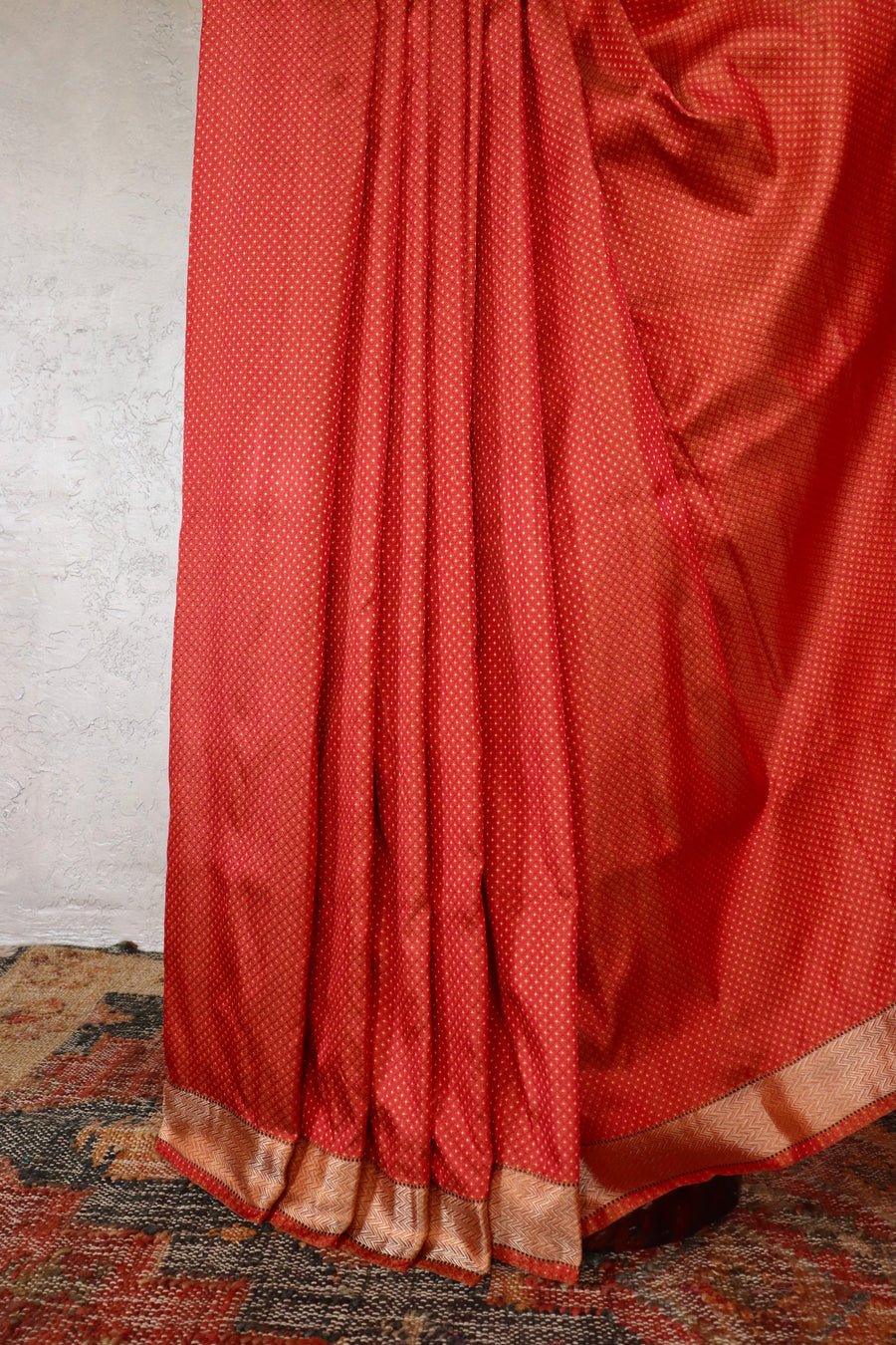 Yellow & Red Do Rukhi Resham Banarasi Tanchoi Silk | Stuti Weaves