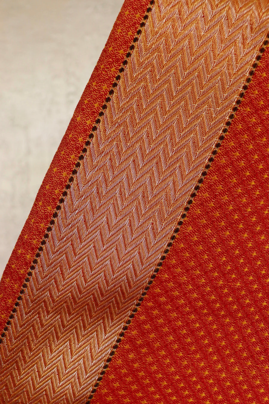 Yellow & Red Do Rukhi Resham Banarasi Tanchoi Silk | Stuti Weaves