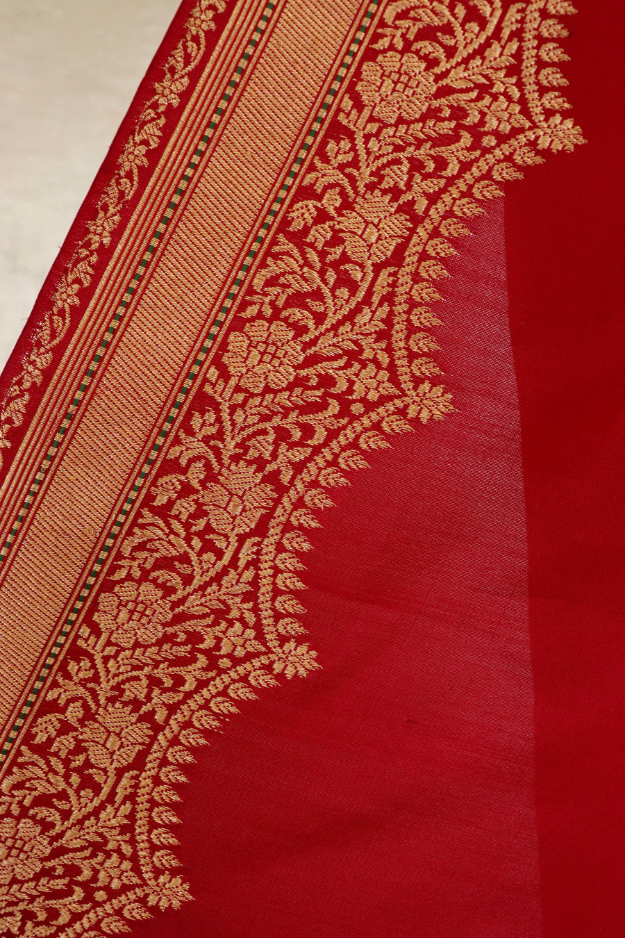 Deep Red Butterfly Motif Pure Silk Handloom Banarasi Saree