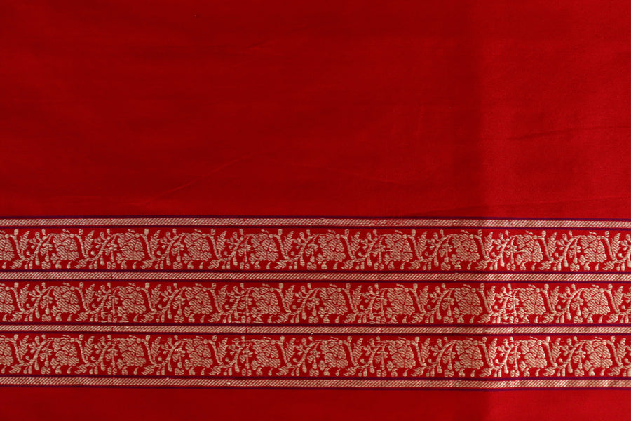 Red Kadhua Motif Pure Silk Handloom Banarasi Saree