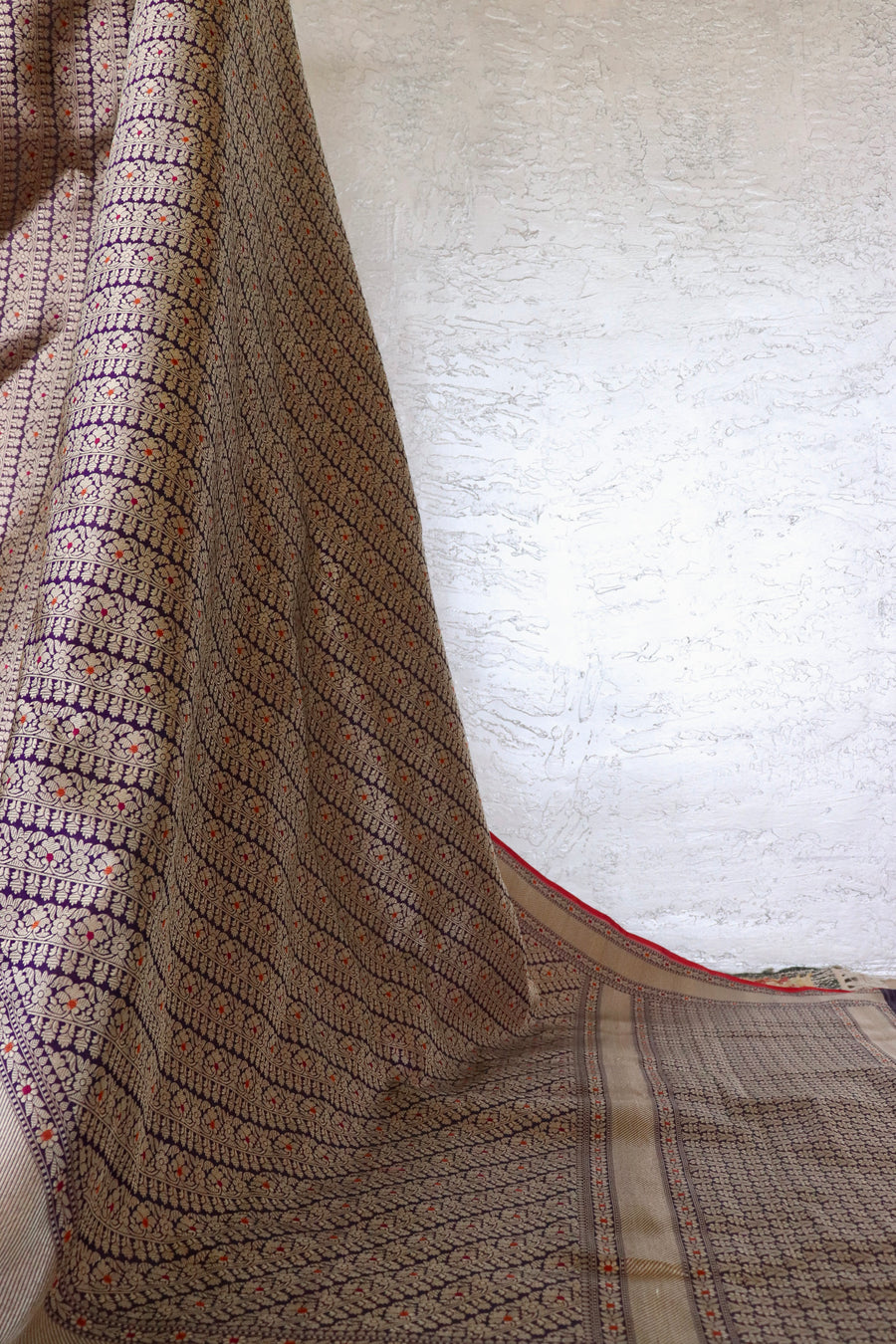 Purple Meenadar Adda Tanchoi Pure Silk Handloom Banarasi Saree