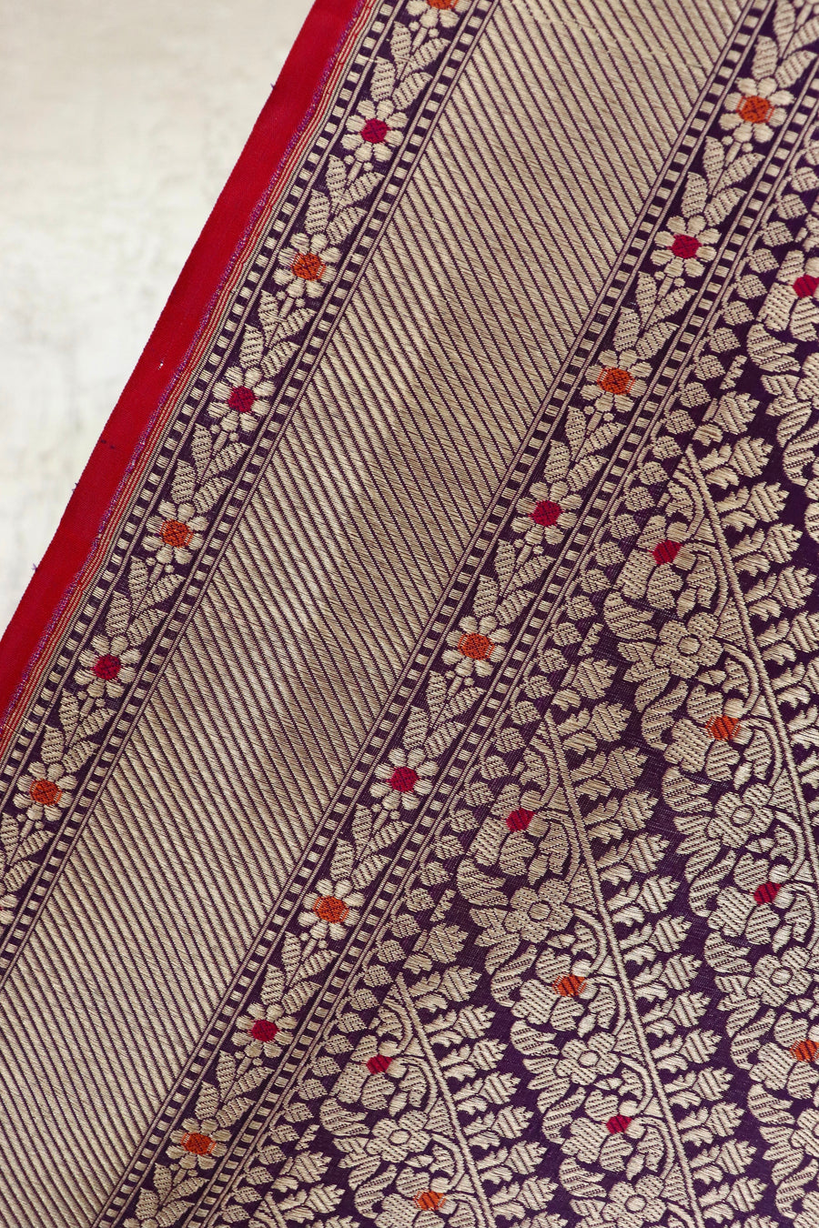 Purple Meenadar Adda Tanchoi Pure Silk Handloom Banarasi Saree