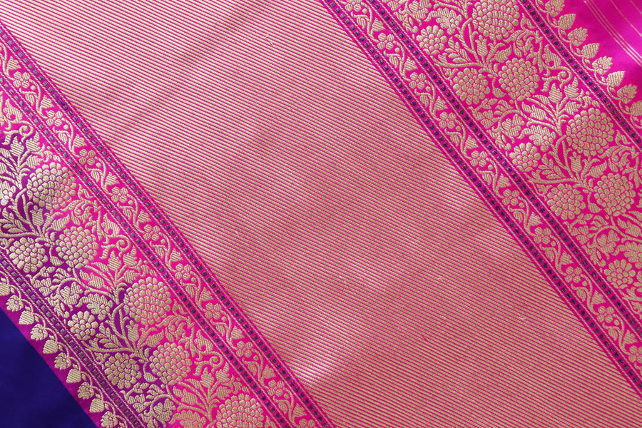 Blouse piece for Bright Blue & Pink Kadhua Katan saree