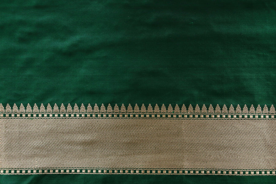 Green Meenadar Kadhua  Pure Silk Handloom Banarasi Saree