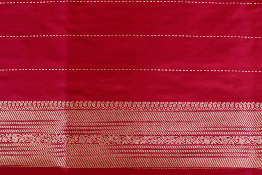 Rani Pink Aada Jangla Pure Katan Silk Banarasi Saree