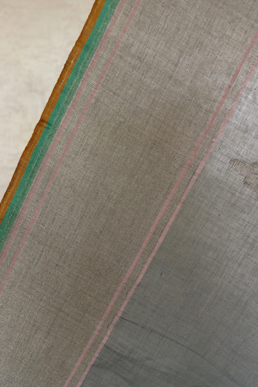 Grey Cotton Kadhua Motif Banarasi Handloom Saree