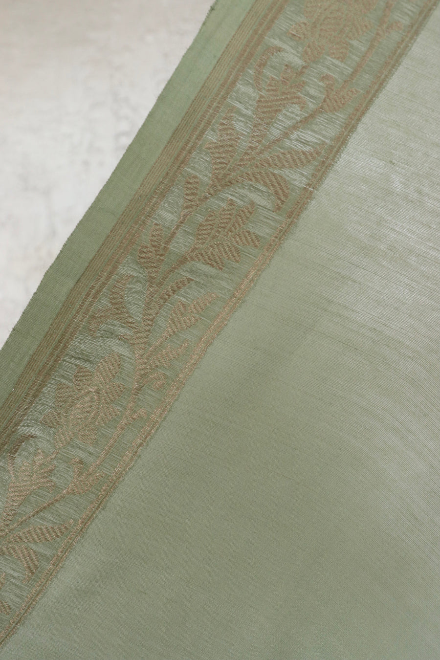 Pistachio Green Kadhua Motif Munga Silk Handloom Saree