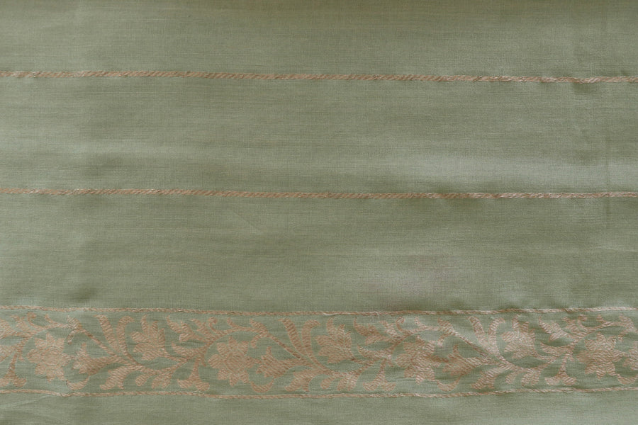 Pistachio Green Kadhua Motif Munga Silk Handloom Saree