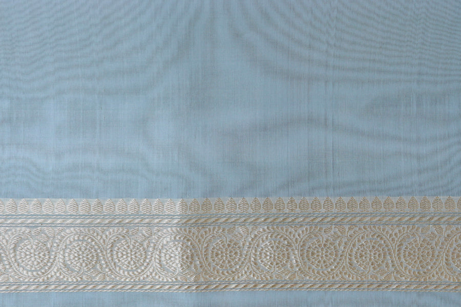 Light Green Kadhua Motif Pure Kora Silk Handloom Banarasi Saree
