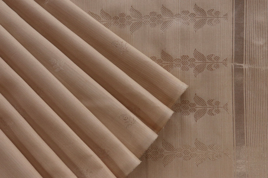 Silk texture of Beige Virsa Banarasi saree